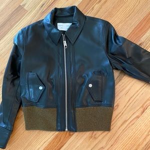 NWT Proenza Schouler  lamb leather crop bomber jacket